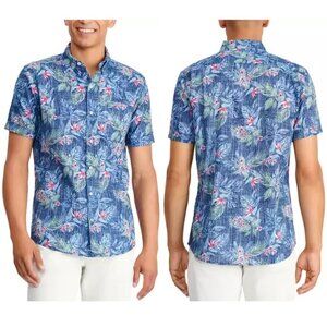 IZOD Dockside Chambray Short Sleeve Button Down Shirt